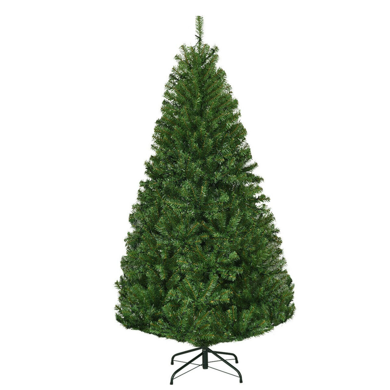 Green Artificial Premium Hinged Christmas Tree with Metal Base Perfect for Holiday Decor